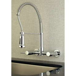 Online Gourmetier Concord 2-Handle Wall Mount Pull-Down Kitchen Faucet Wall Mounted Kitchen Faucets