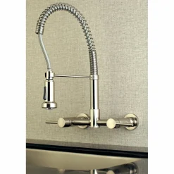 Online Gourmetier Concord 2-Handle Wall Mount Pull-Down Kitchen Faucet Wall Mounted Kitchen Faucets