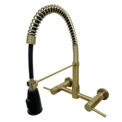 Hot Gourmetier Concord 2-Handle 2-Hole Wall Mount Pull-Down Kitchen Faucet Wall Mounted Kitchen Faucets