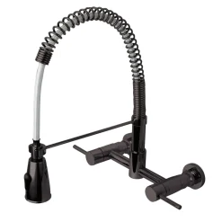 Hot Gourmetier Concord 2-Handle 2-Hole Wall Mount Pull-Down Kitchen Faucet Wall Mounted Kitchen Faucets