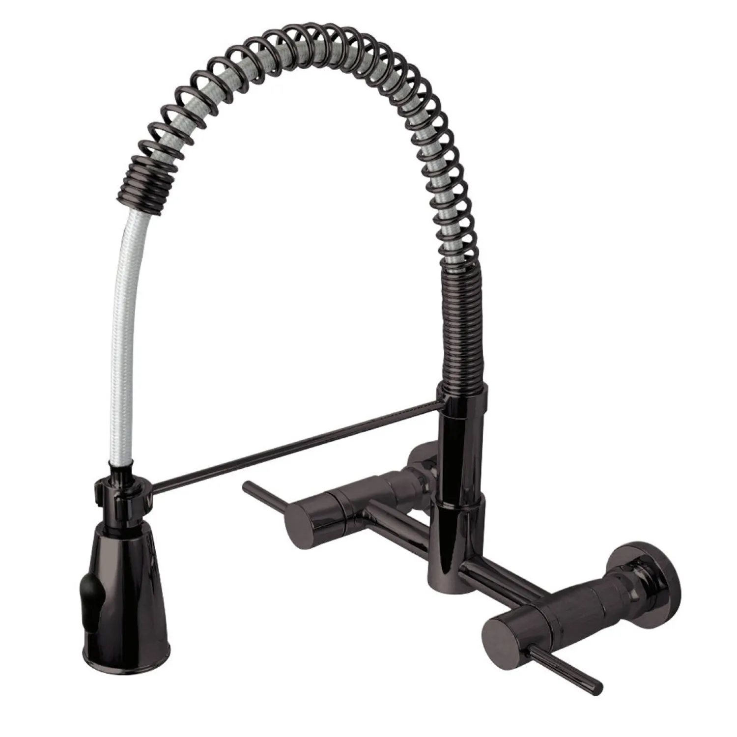 Hot Gourmetier Concord 2-Handle 2-Hole Wall Mount Pull-Down Kitchen Faucet Wall Mounted Kitchen Faucets