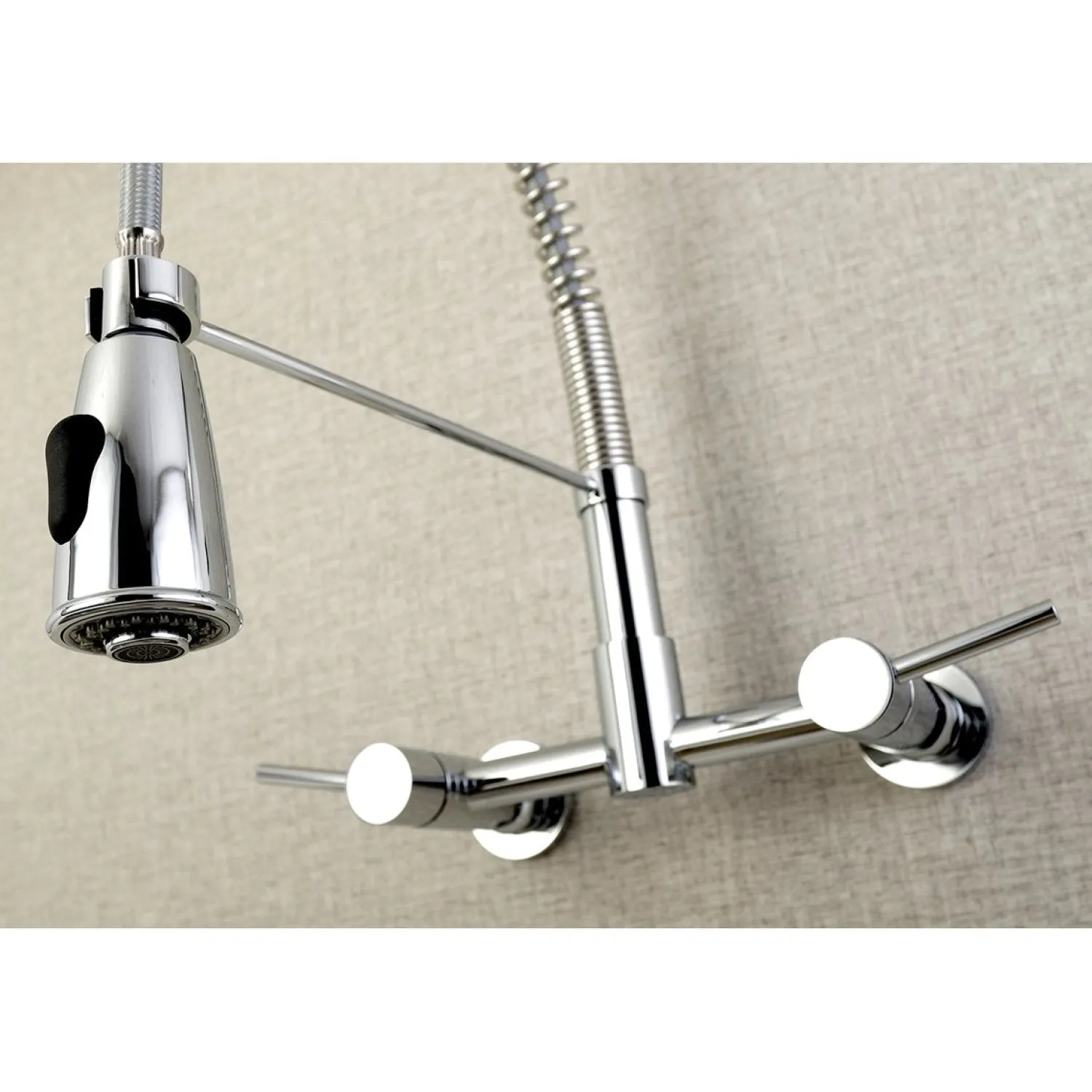 Hot Gourmetier Concord 2-Handle 2-Hole Wall Mount Pull-Down Kitchen Faucet Wall Mounted Kitchen Faucets