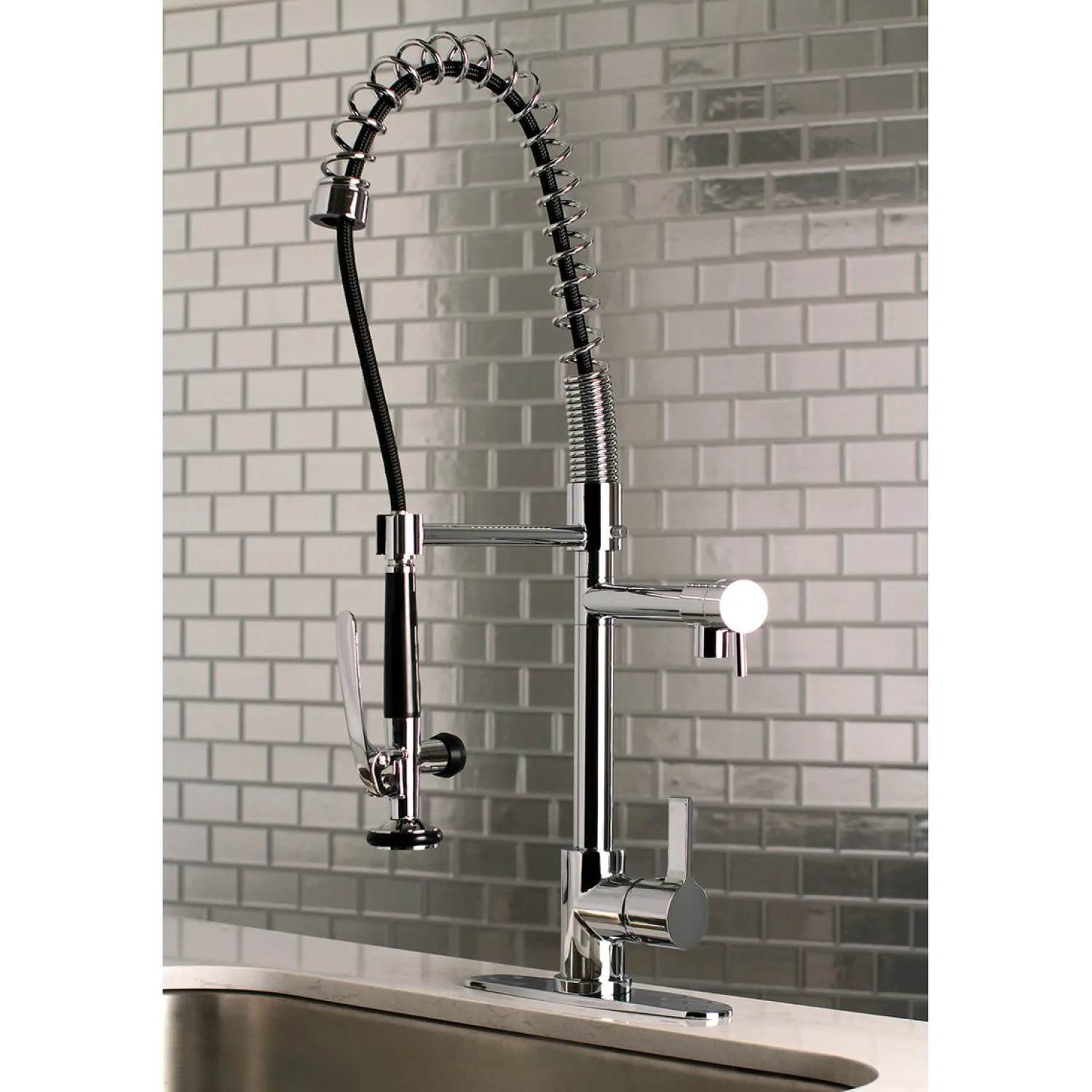 Sale Gourmetier Continental Single Hole Single-Handle Pre-Rinse Kitchen Faucet Single Hole