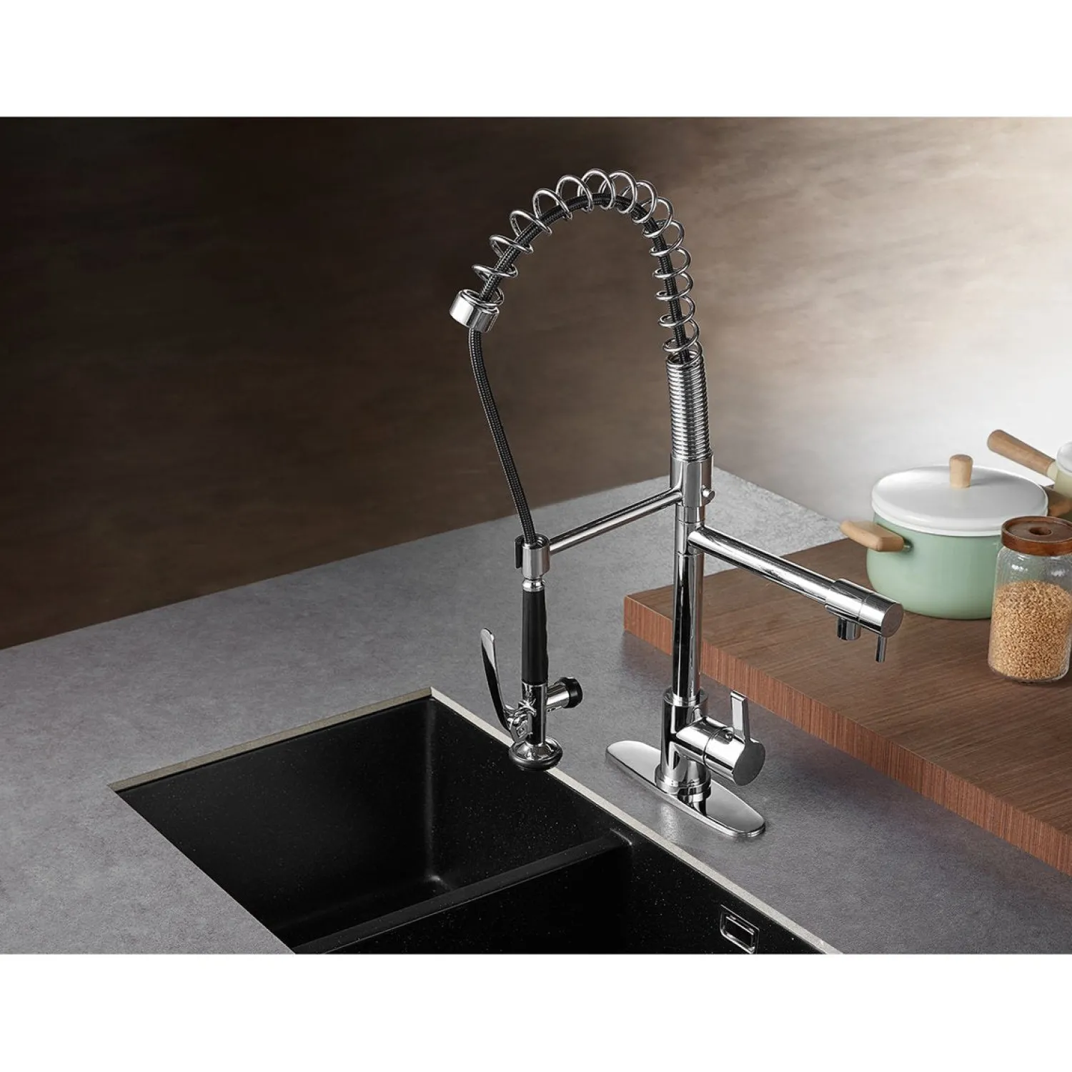 Sale Gourmetier Continental Single Hole Single-Handle Pre-Rinse Kitchen Faucet Single Hole