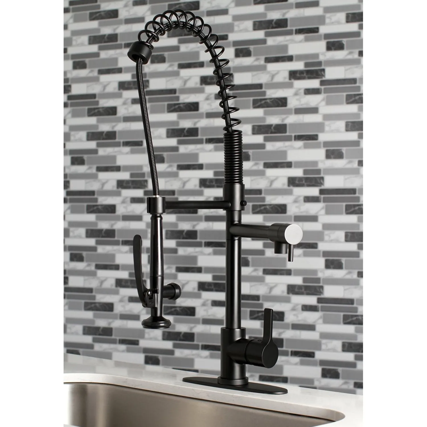 Sale Gourmetier Continental Single Hole Single-Handle Pre-Rinse Kitchen Faucet Single Hole