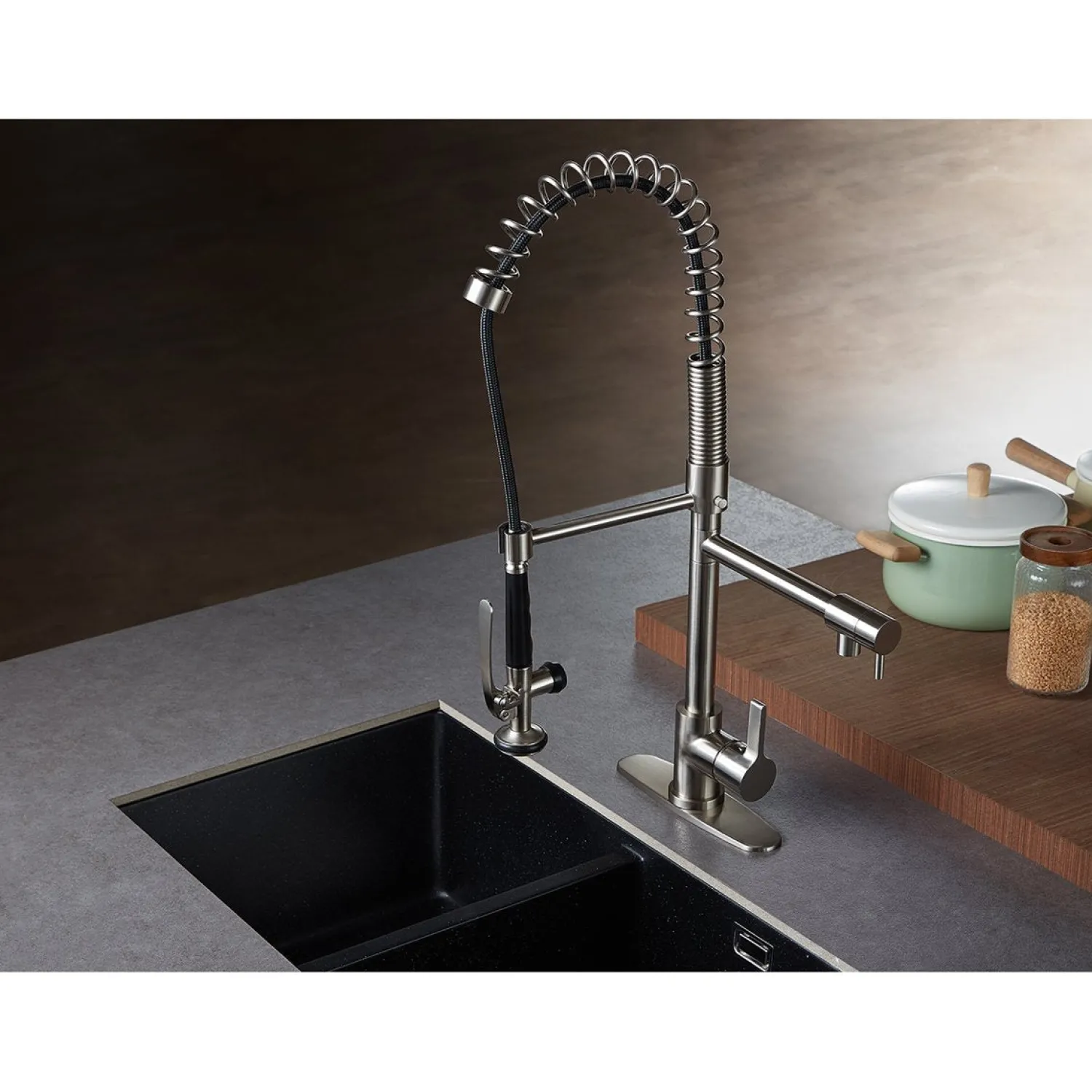 Sale Gourmetier Continental Single Hole Single-Handle Pre-Rinse Kitchen Faucet Single Hole