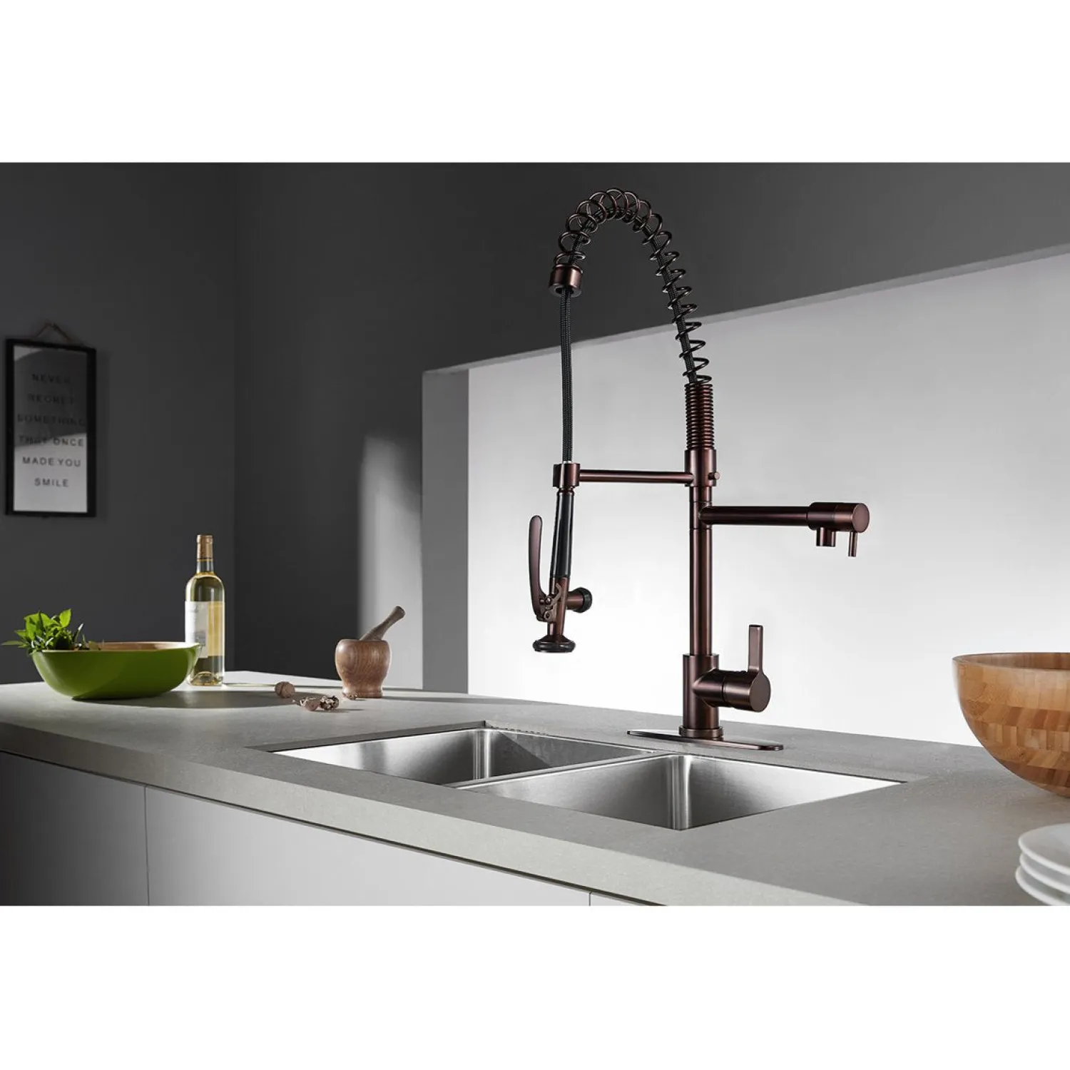 Sale Gourmetier Continental Single Hole Single-Handle Pre-Rinse Kitchen Faucet Single Hole