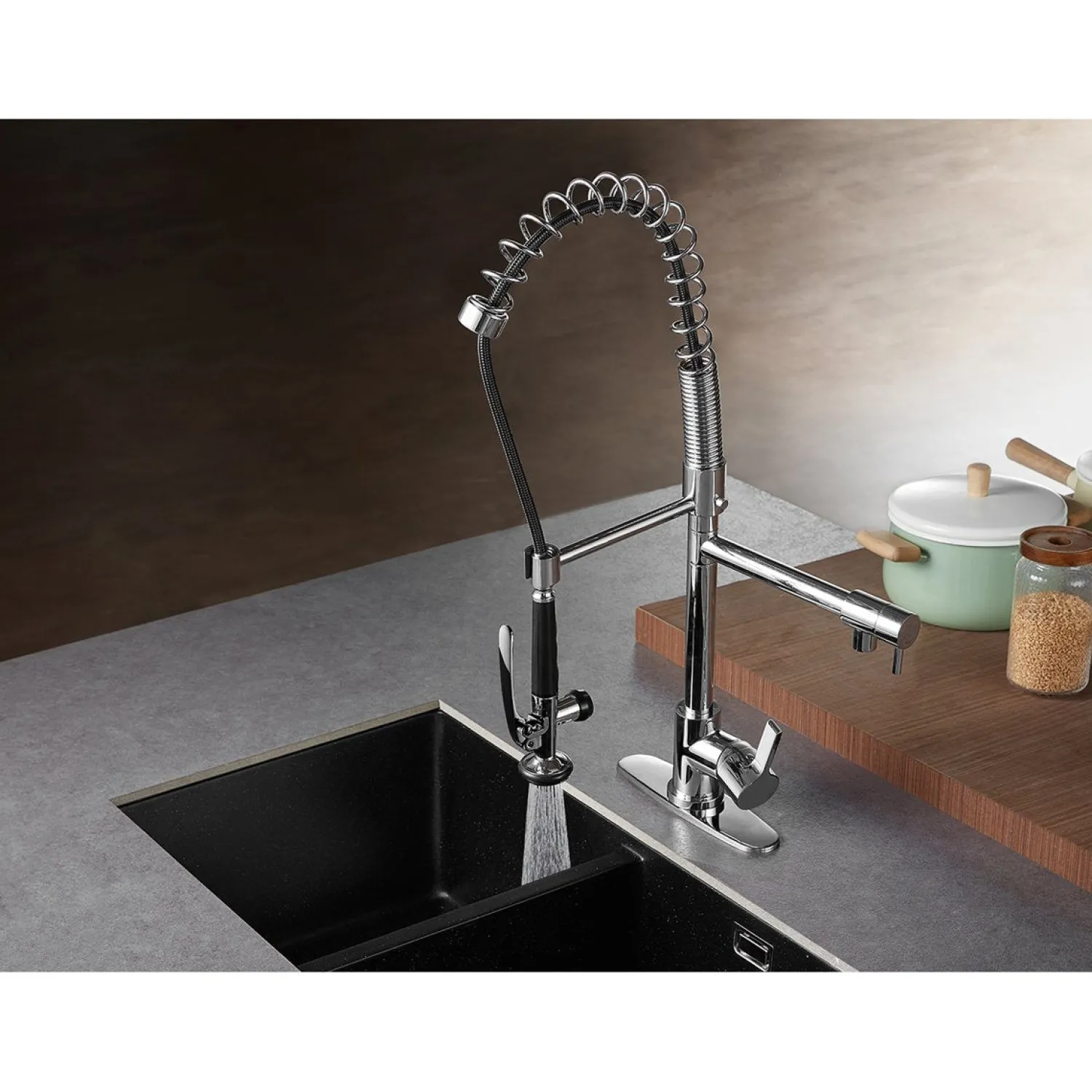 Sale Gourmetier Continental Single Hole Single-Handle Pre-Rinse Kitchen Faucet Single Hole