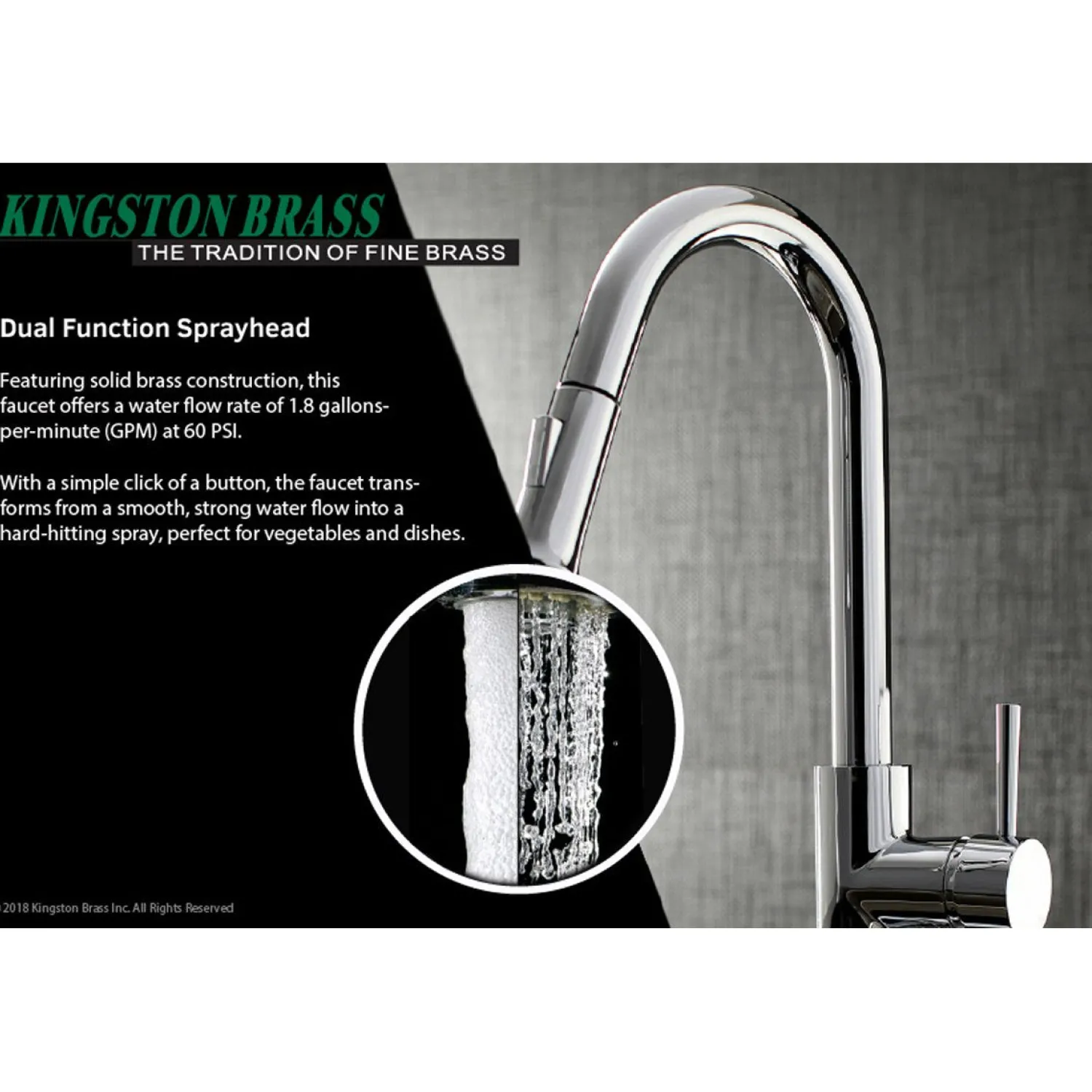 Sale Gourmetier Concord Single-Handle Kitchen Faucet with Pull-Down Sprayer Single Hole