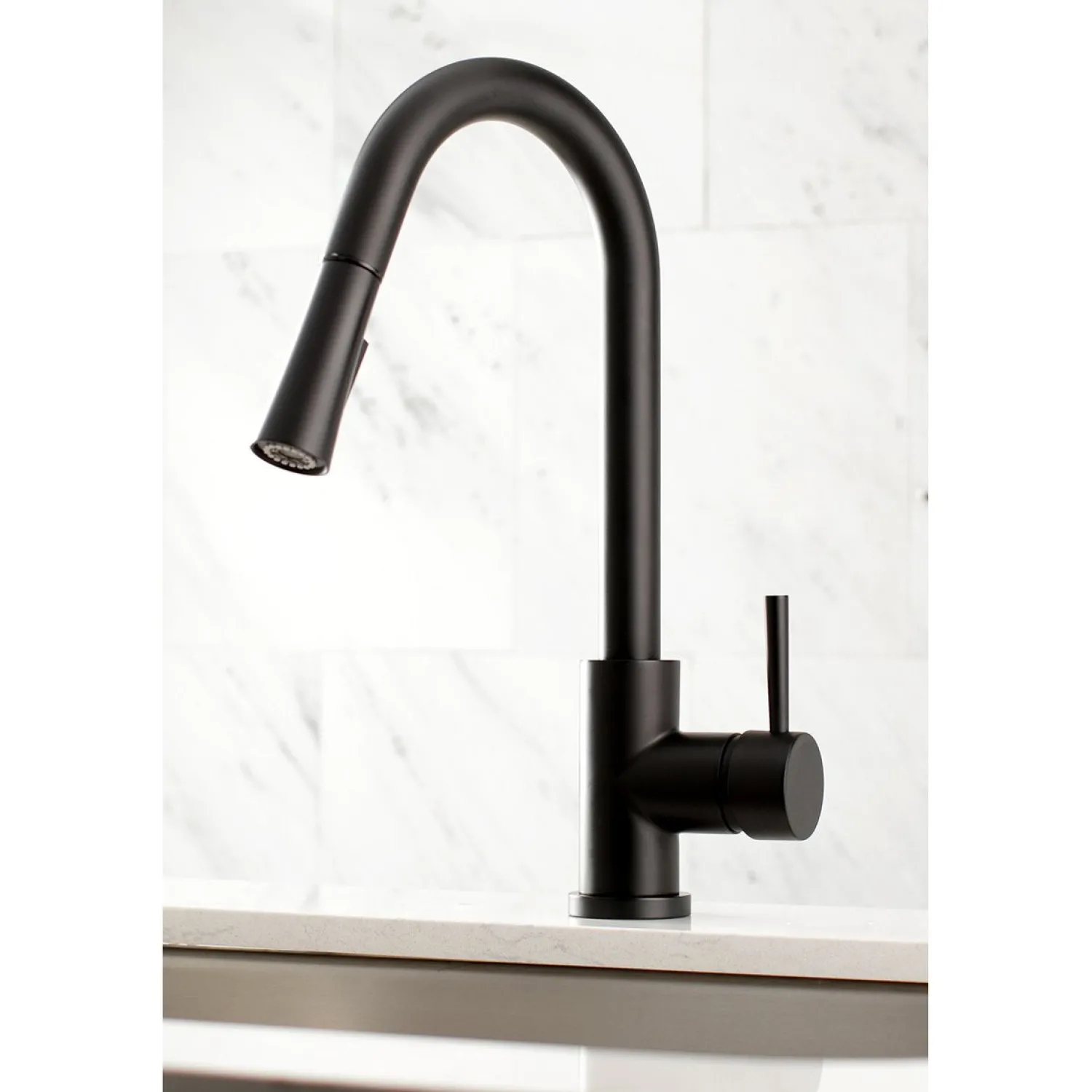 Sale Gourmetier Concord Single-Handle Kitchen Faucet with Pull-Down Sprayer Single Hole