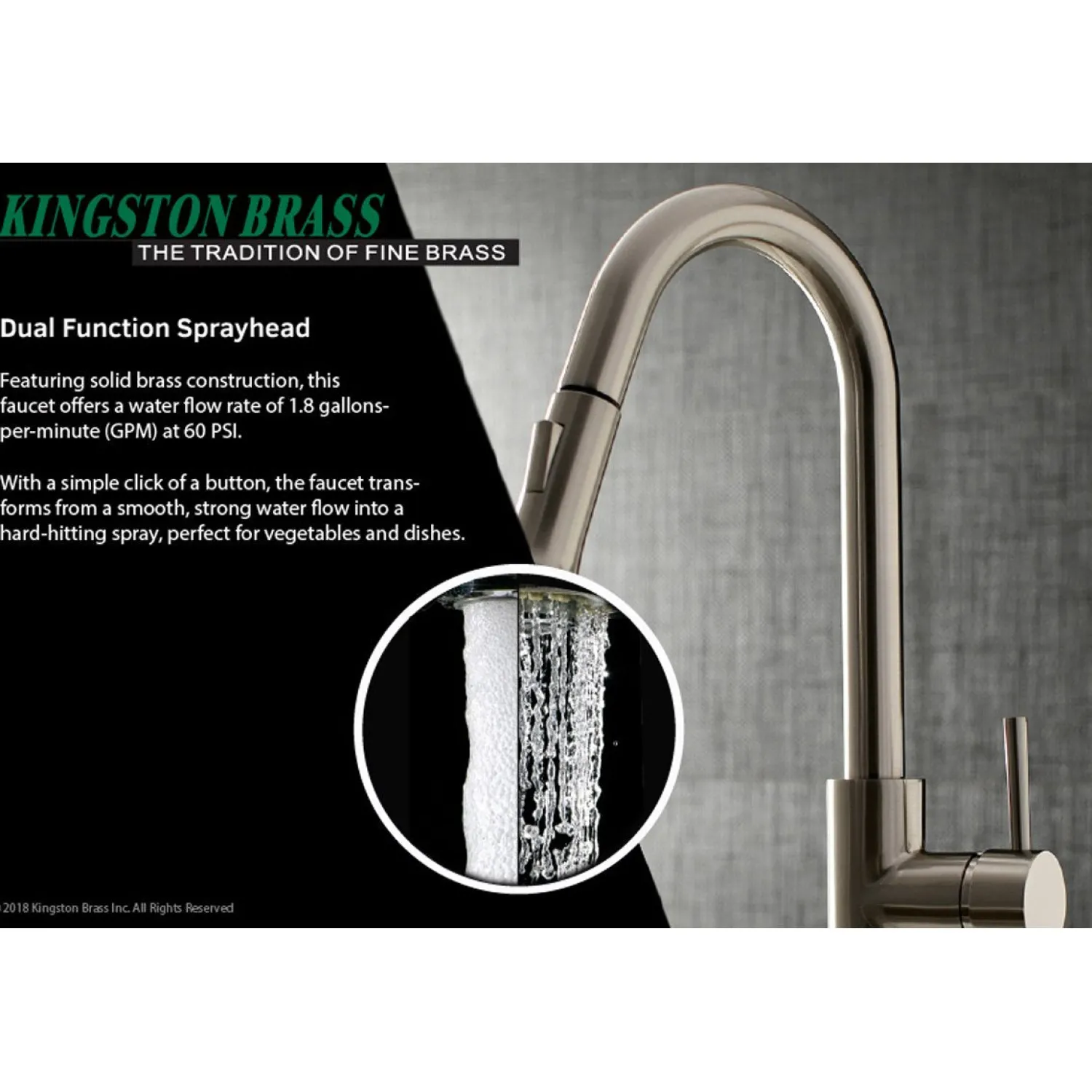 Sale Gourmetier Concord Single-Handle Kitchen Faucet with Pull-Down Sprayer Single Hole