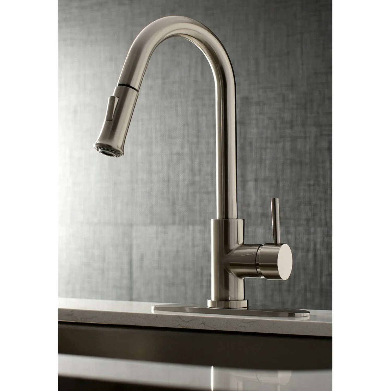 Sale Gourmetier Concord Single-Handle Kitchen Faucet with Pull-Down Sprayer Single Hole