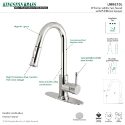 Sale Gourmetier Concord Single-Handle Kitchen Faucet with Pull-Down Sprayer Single Hole