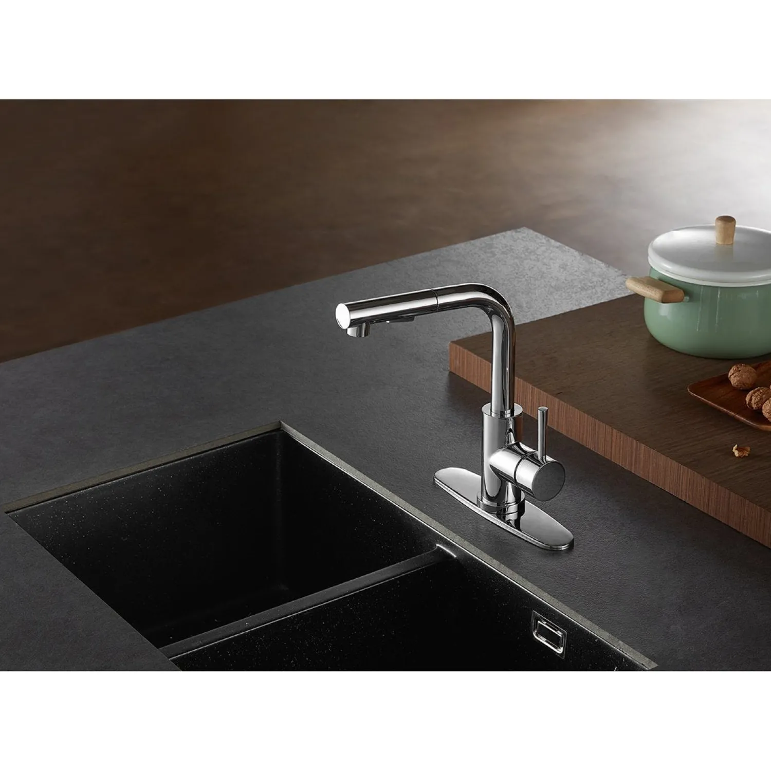 Outlet Gourmetier Concord Single-Handle Kitchen Faucet with Pull-Out Sprayer Single Hole