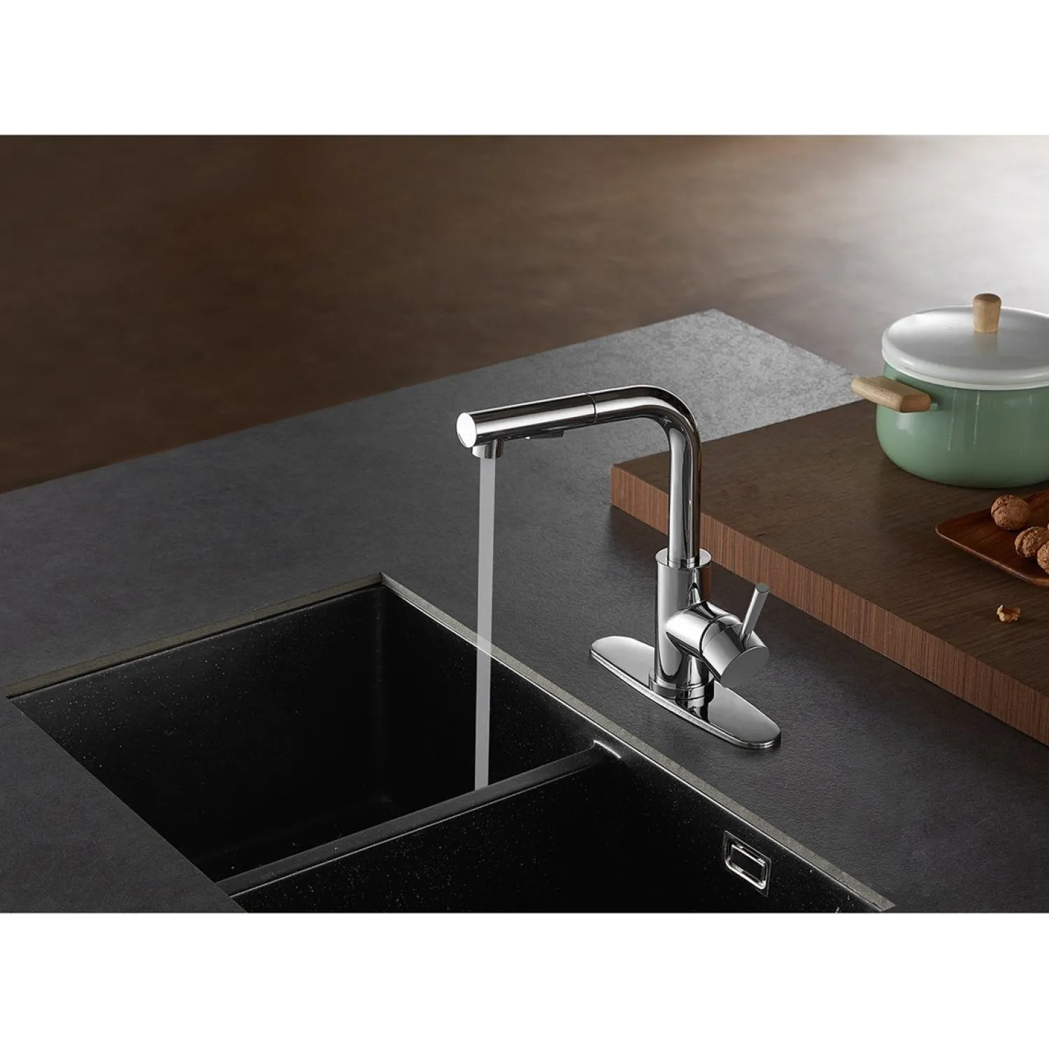 Outlet Gourmetier Concord Single-Handle Kitchen Faucet with Pull-Out Sprayer Single Hole