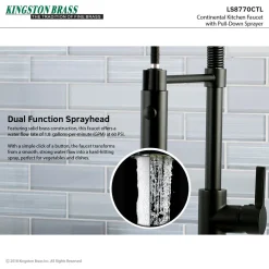 Gourmetier Continental Single-Hole Single-Handle Pre-Rinse Kitchen Faucet Single Hole|Commercial Style Faucets