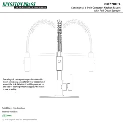 Gourmetier Continental Single-Hole Single-Handle Pre-Rinse Kitchen Faucet Single Hole|Commercial Style Faucets