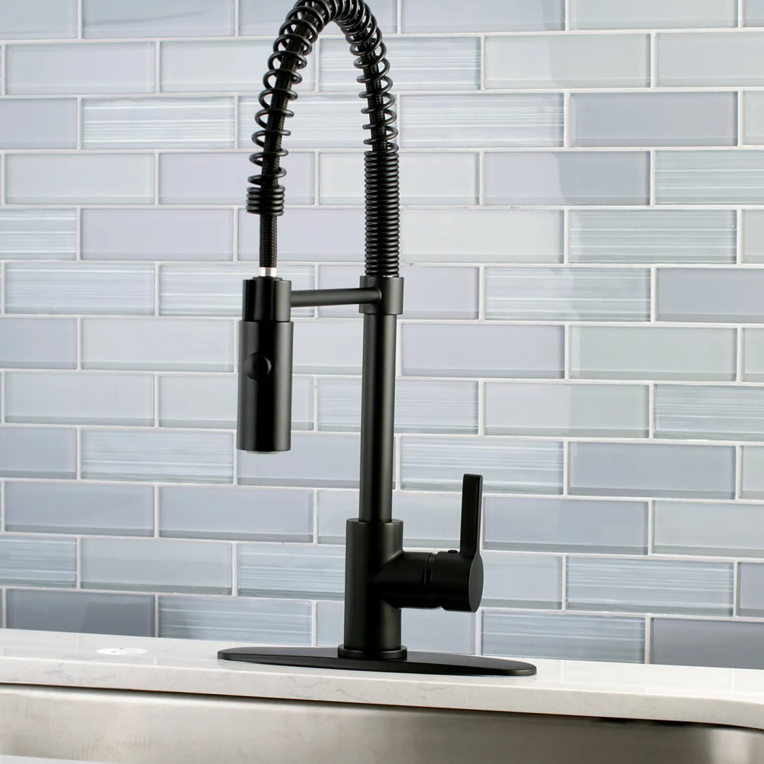 Gourmetier Continental Single-Hole Single-Handle Pre-Rinse Kitchen Faucet Single Hole|Commercial Style Faucets