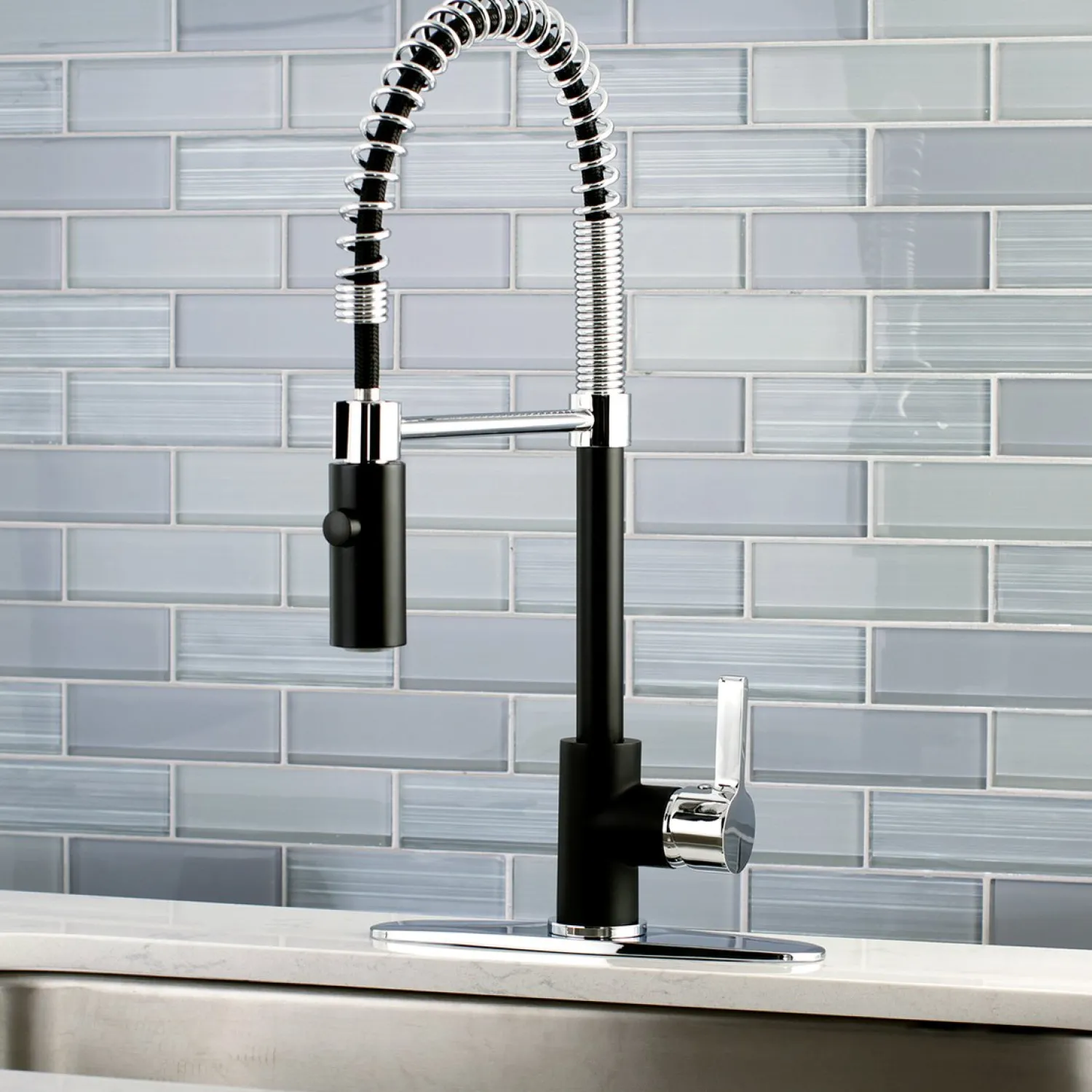 Gourmetier Continental Single-Hole Single-Handle Pre-Rinse Kitchen Faucet Single Hole|Commercial Style Faucets