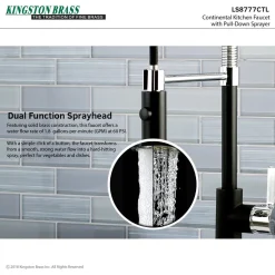 Gourmetier Continental Single-Hole Single-Handle Pre-Rinse Kitchen Faucet Single Hole|Commercial Style Faucets
