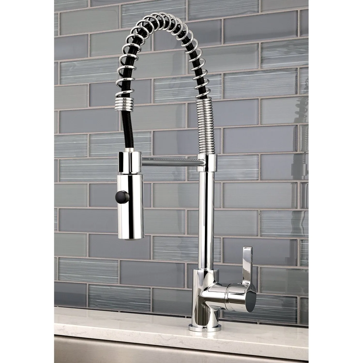 Gourmetier Continental Single-Hole Single-Handle Pre-Rinse Kitchen Faucet Single Hole|Commercial Style Faucets