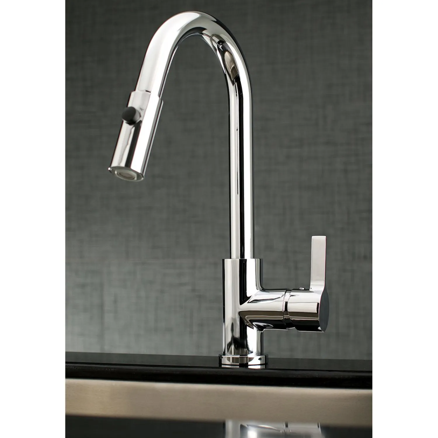 Best Gourmetier Continental Single-Handle Single-Hole Pull-Down Kitchen Faucet Single Hole