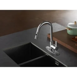 Best Gourmetier Continental Single-Handle Single-Hole Pull-Down Kitchen Faucet Single Hole