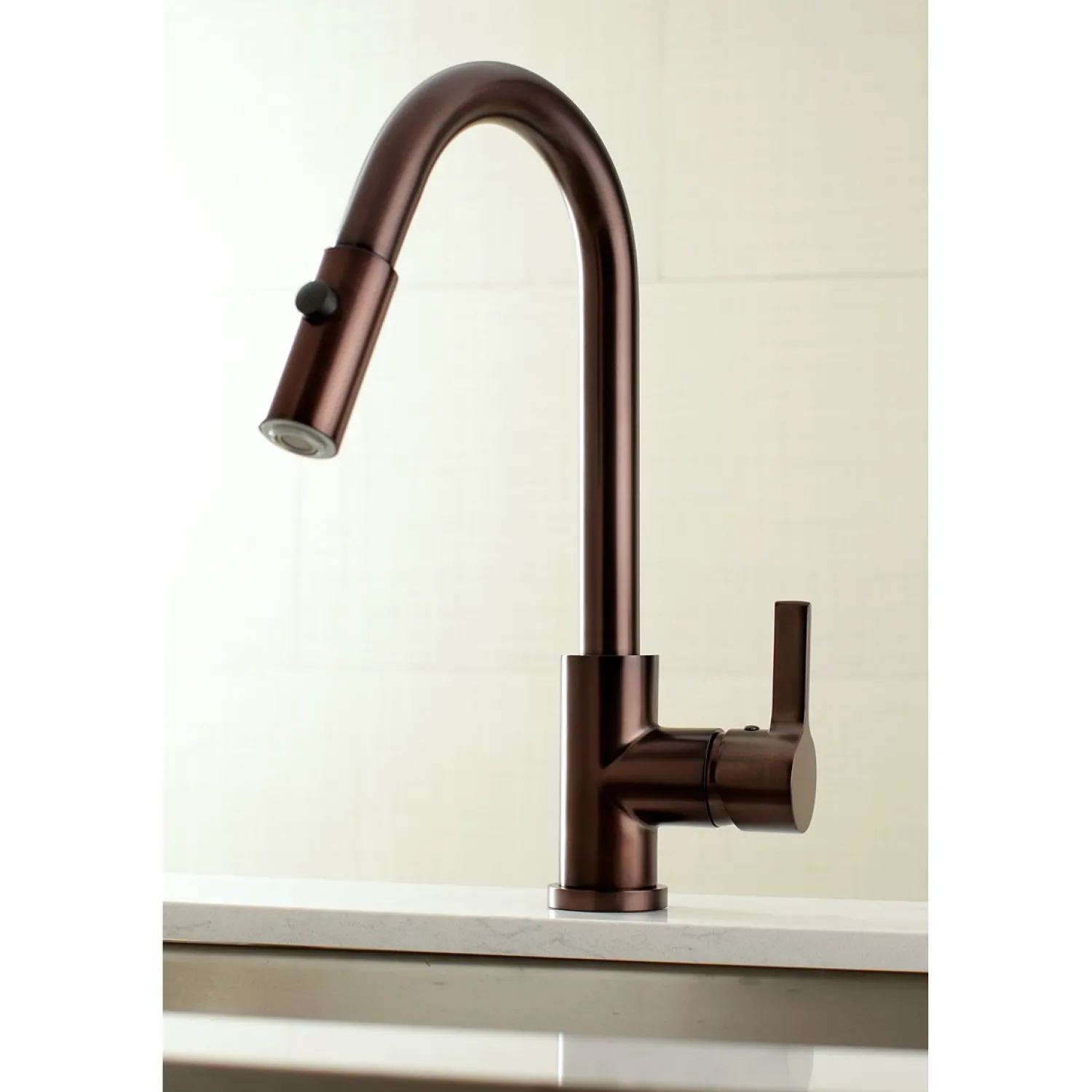 Best Gourmetier Continental Single-Handle Single-Hole Pull-Down Kitchen Faucet Single Hole