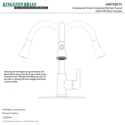 Clearance Gourmetier Continental Deck Mount Single-Handle Pull-Down Kitchen Faucet Single Hole