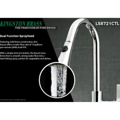 Clearance Gourmetier Continental Deck Mount Single-Handle Pull-Down Kitchen Faucet Single Hole