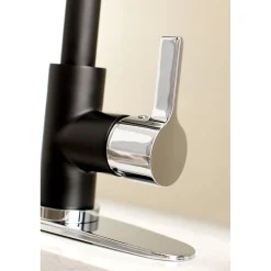 Clearance Gourmetier Continental Deck Mount Single-Handle Pull-Down Kitchen Faucet Single Hole
