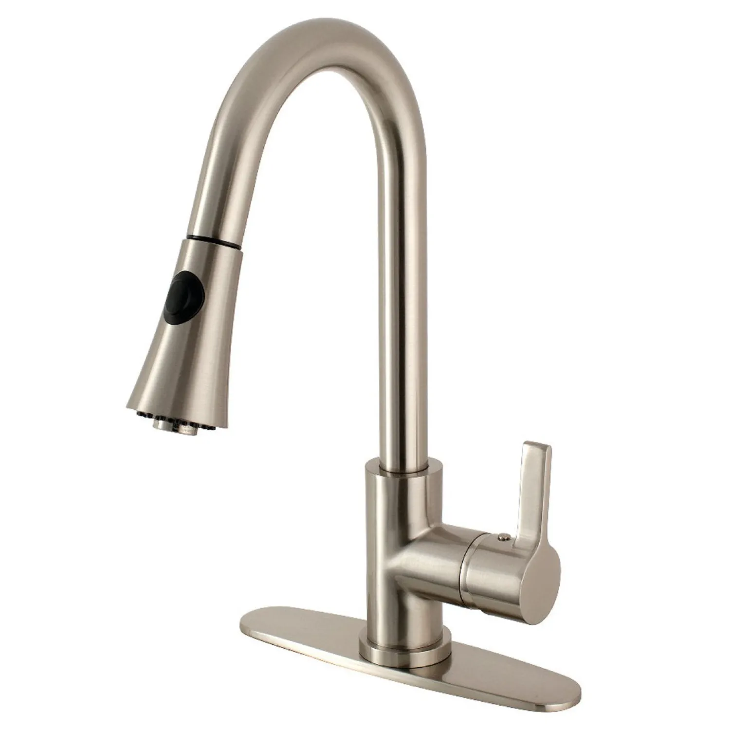 Clearance Gourmetier Continental Deck Mount Single-Handle Pull-Down Kitchen Faucet Single Hole