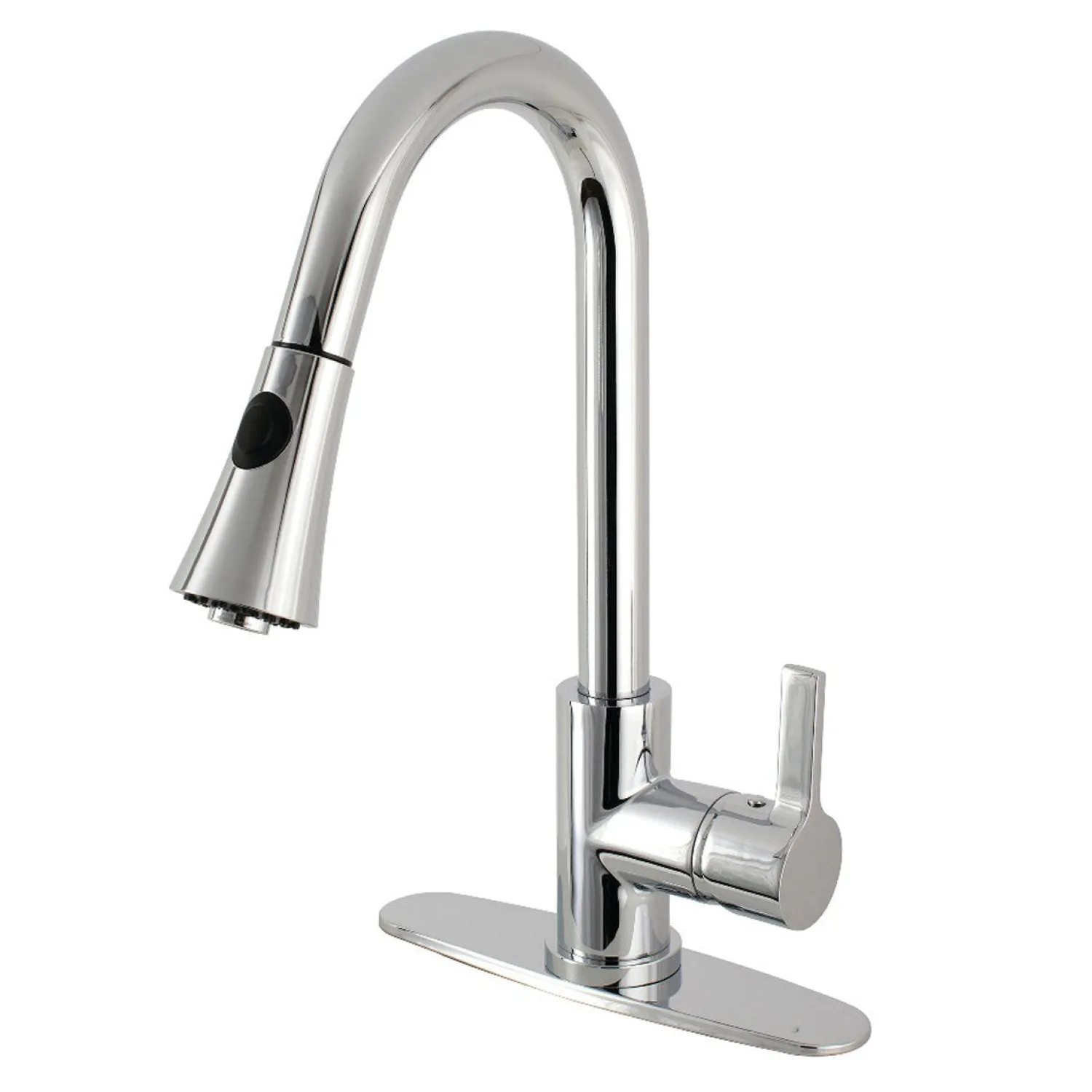 Clearance Gourmetier Continental Deck Mount Single-Handle Pull-Down Kitchen Faucet Single Hole