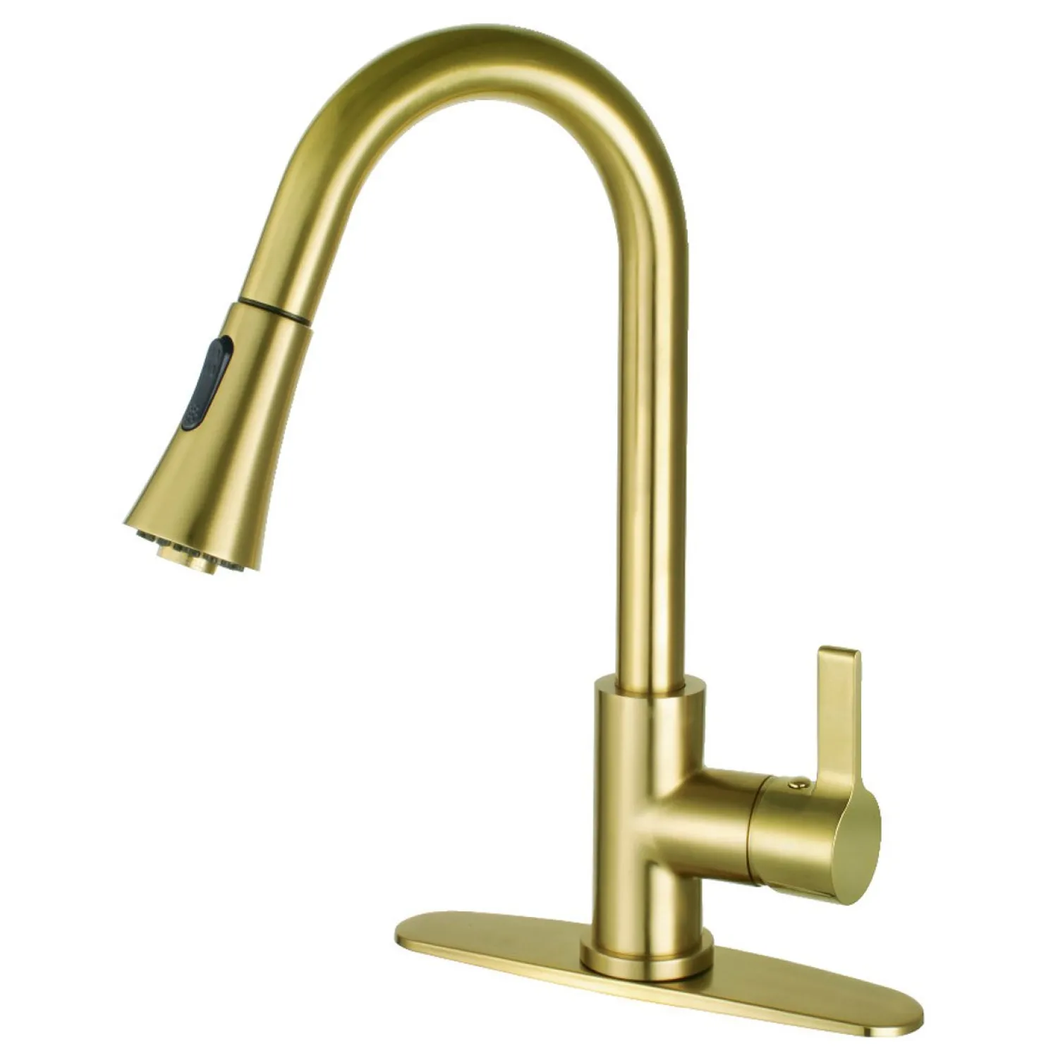 Clearance Gourmetier Continental Deck Mount Single-Handle Pull-Down Kitchen Faucet Single Hole