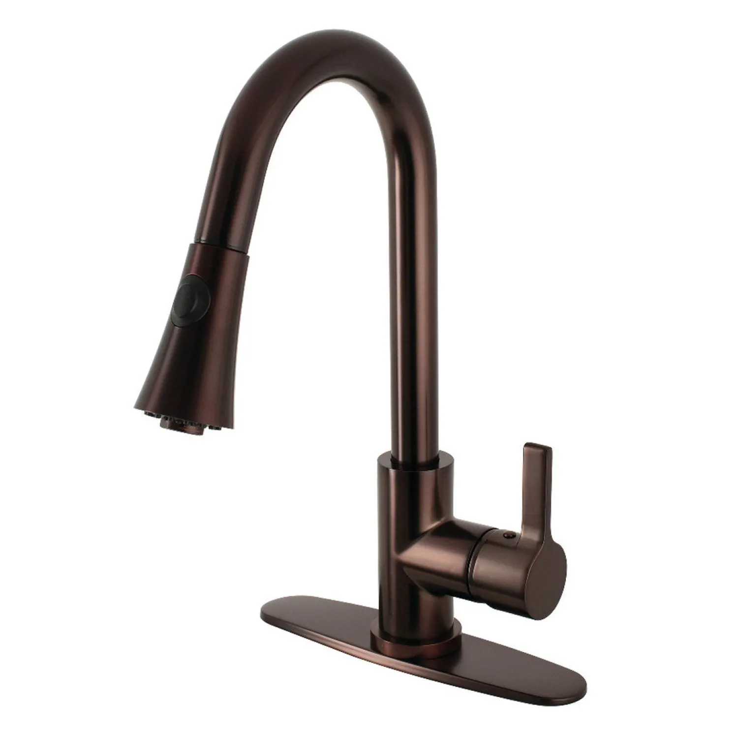 Clearance Gourmetier Continental Deck Mount Single-Handle Pull-Down Kitchen Faucet Single Hole