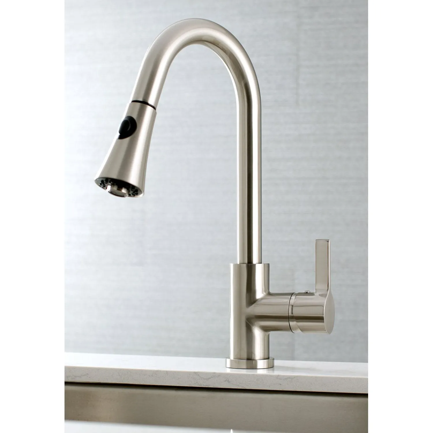 Clearance Gourmetier Continental Deck Mount Single-Handle Pull-Down Kitchen Faucet Single Hole
