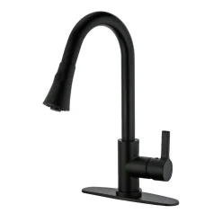 Clearance Gourmetier Continental Deck Mount Single-Handle Pull-Down Kitchen Faucet Single Hole
