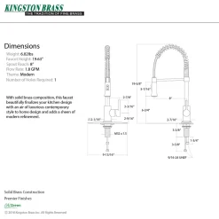 Online Gourmetier Continental Single-Handle Pull-Down Kitchen Faucet Single Hole