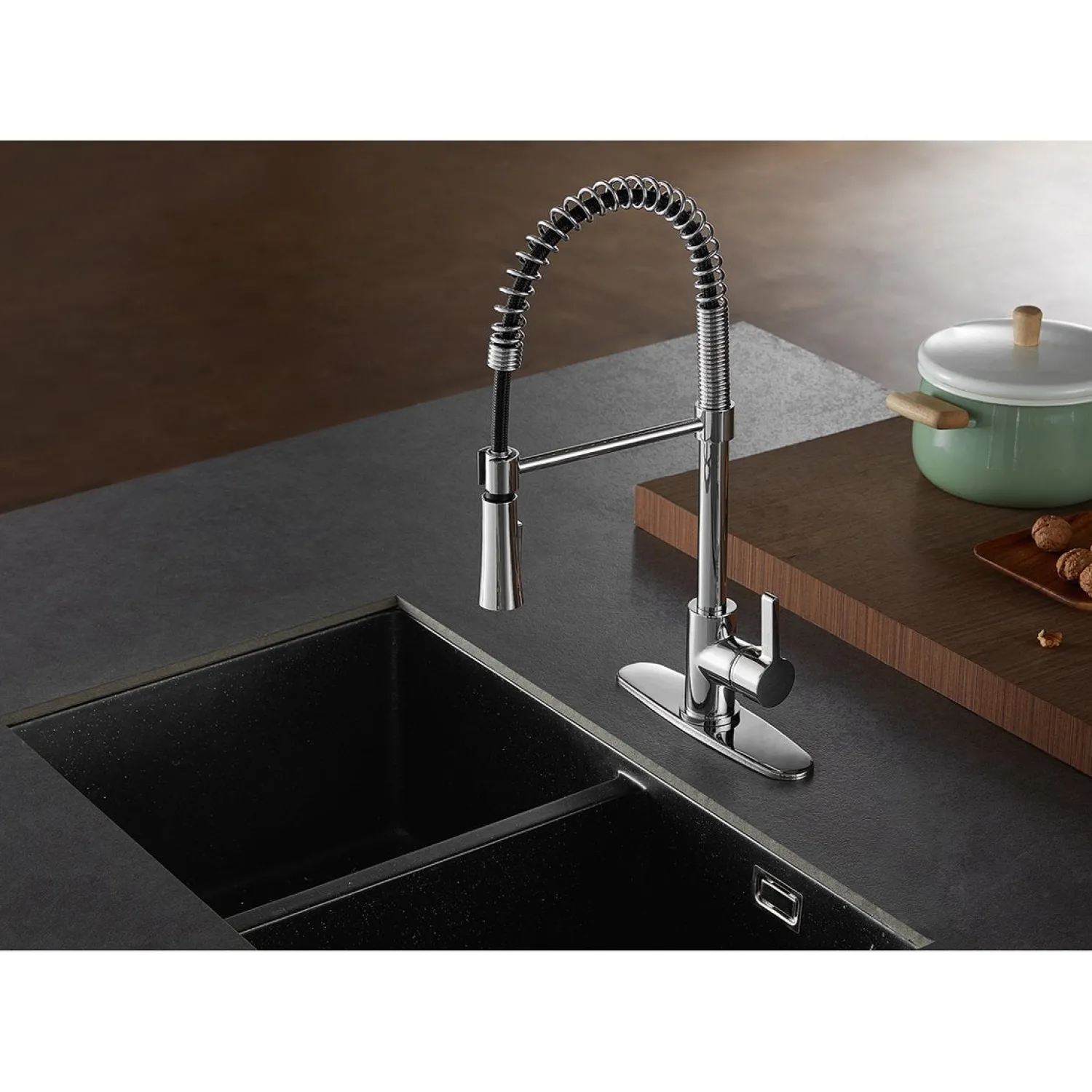 Online Gourmetier Continental Single-Handle Pull-Down Kitchen Faucet Single Hole