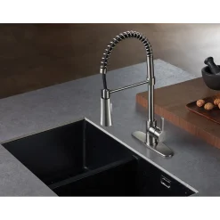 Online Gourmetier Continental Single-Handle Pull-Down Kitchen Faucet Single Hole