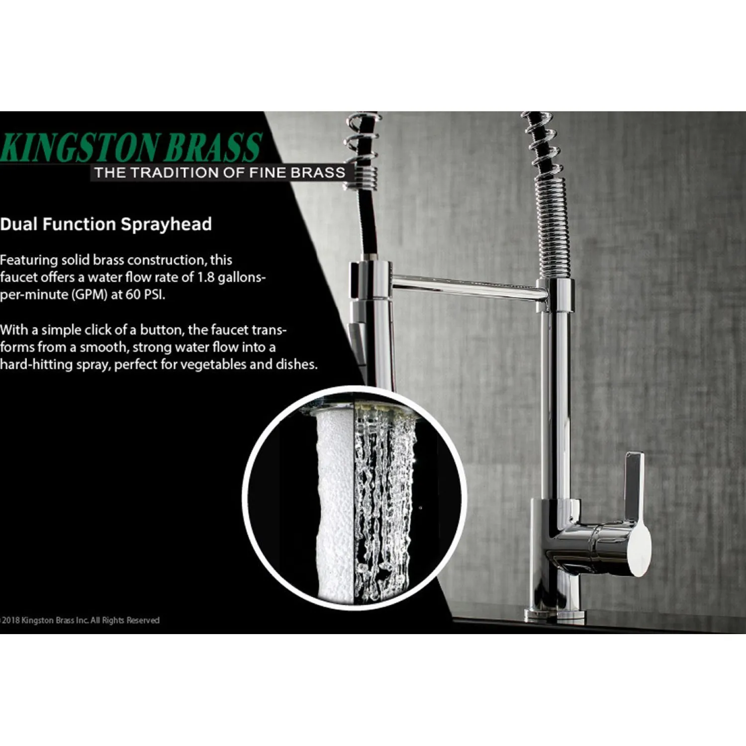 Online Gourmetier Continental Single-Handle Pull-Down Kitchen Faucet Single Hole