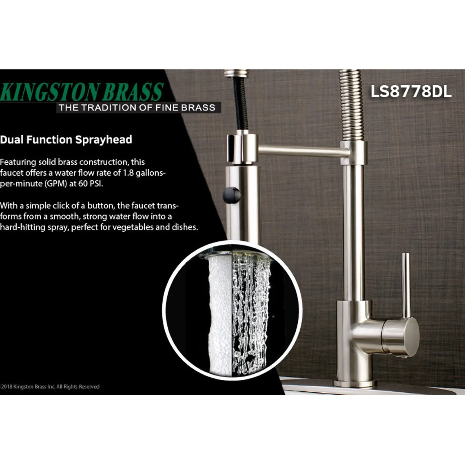 Gourmetier Concord Pre-Rinse Kitchen Faucet Single Hole