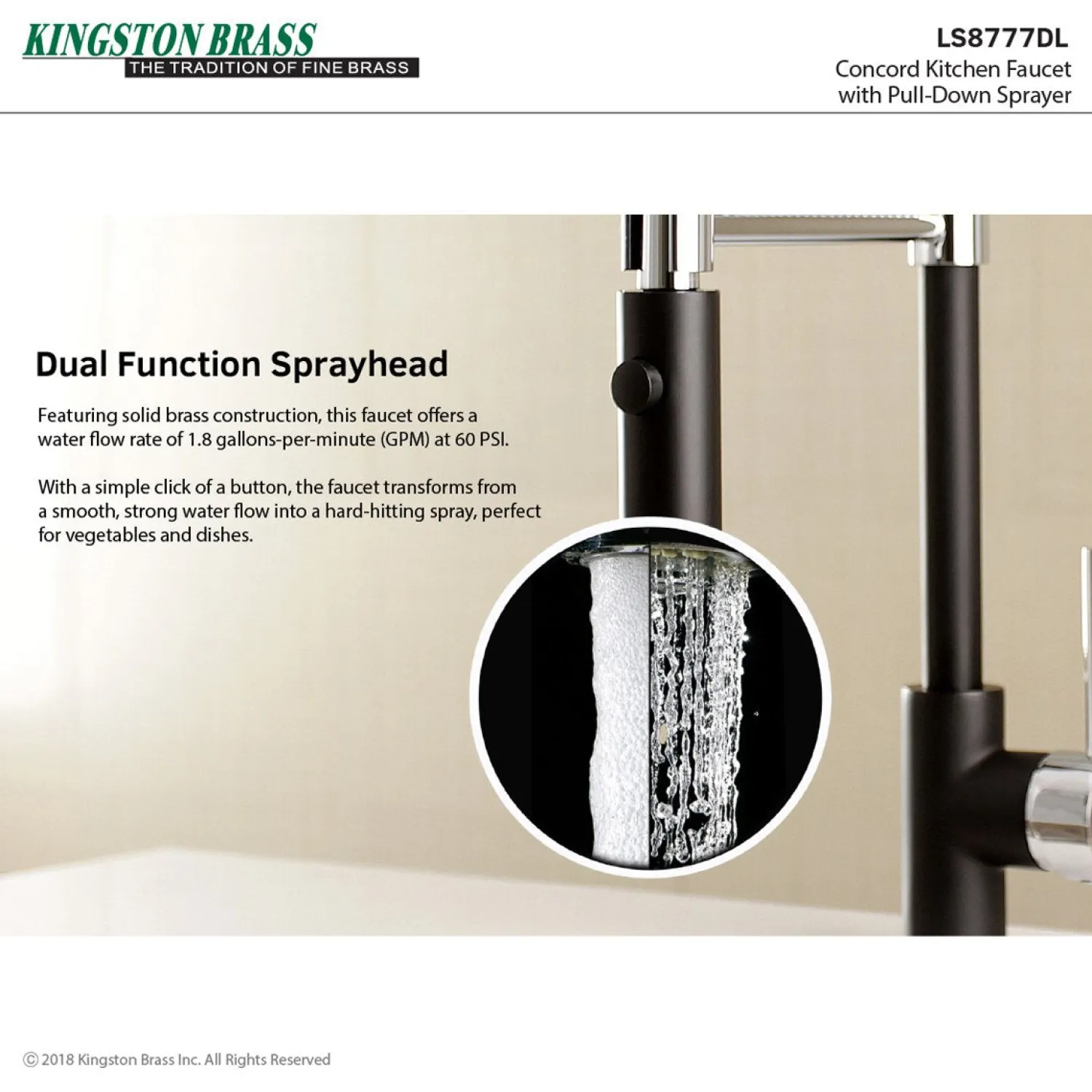 Gourmetier Concord Pre-Rinse Kitchen Faucet Single Hole