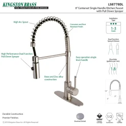 Gourmetier Concord Pre-Rinse Kitchen Faucet Single Hole