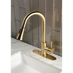 Online Gourmetier Concord Deck Mount Single-Handle Pull-Down Kitchen Faucet Single Hole
