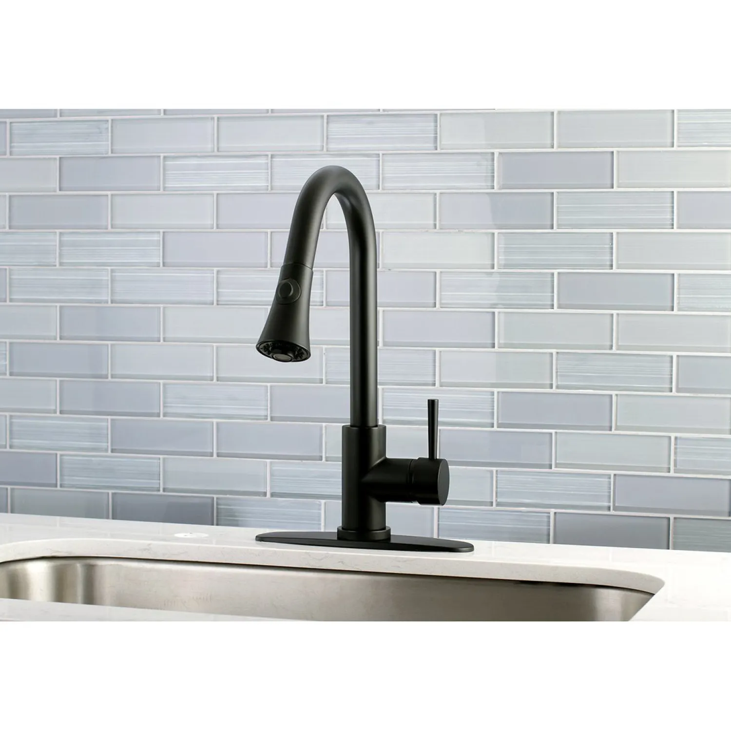 Online Gourmetier Concord Deck Mount Single-Handle Pull-Down Kitchen Faucet Single Hole