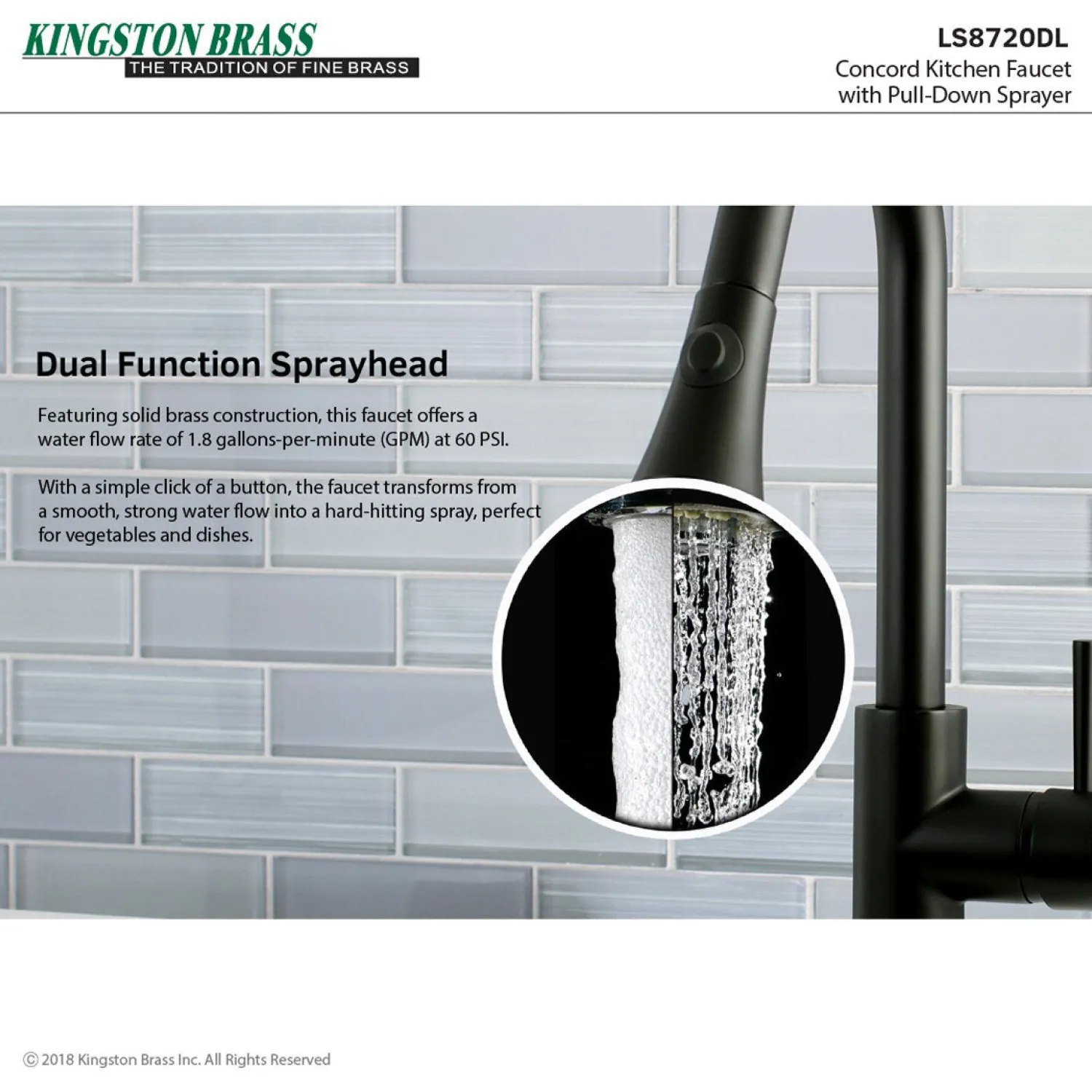 Online Gourmetier Concord Deck Mount Single-Handle Pull-Down Kitchen Faucet Single Hole