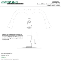 Online Gourmetier Concord Deck Mount Single-Handle Pull-Down Kitchen Faucet Single Hole