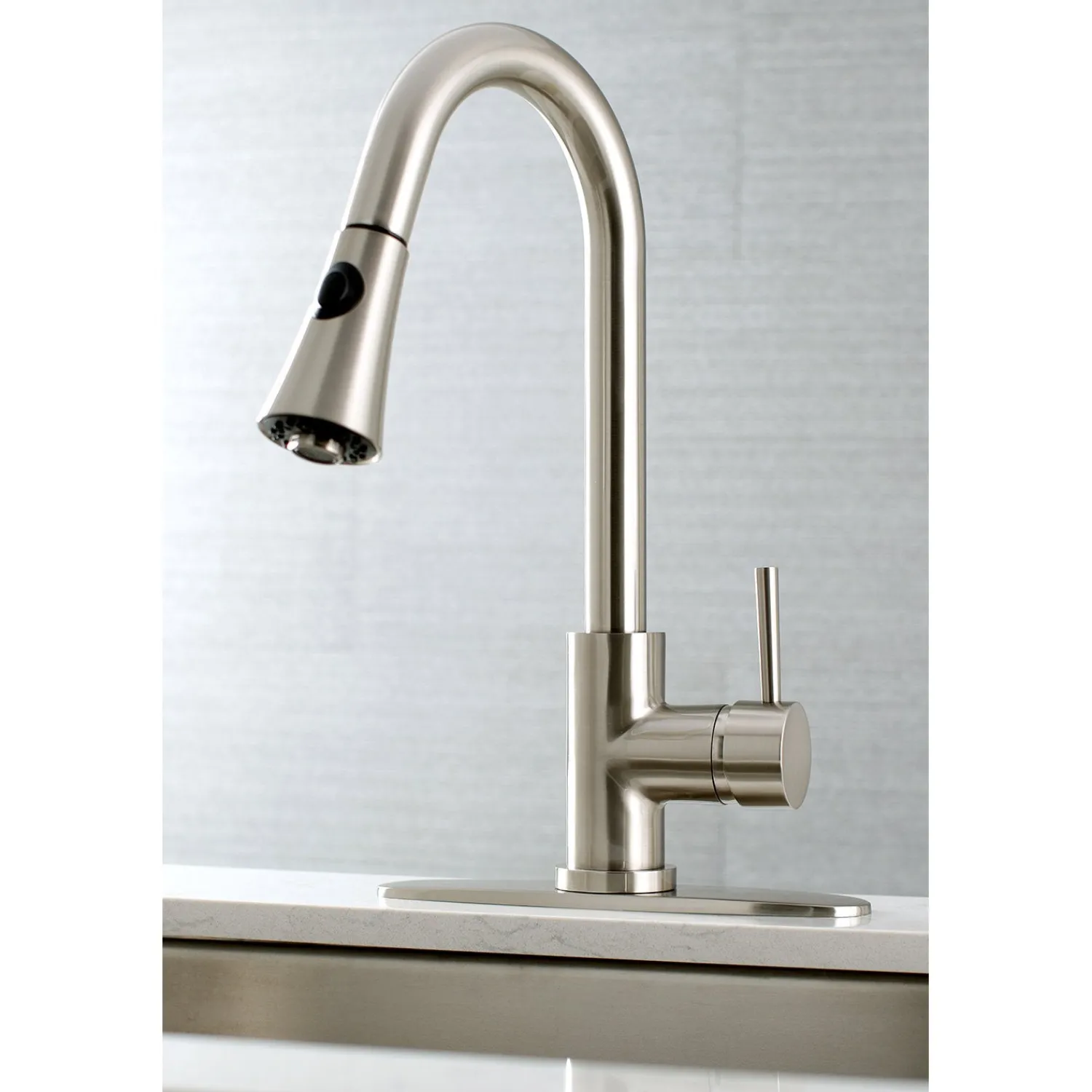 Online Gourmetier Concord Deck Mount Single-Handle Pull-Down Kitchen Faucet Single Hole
