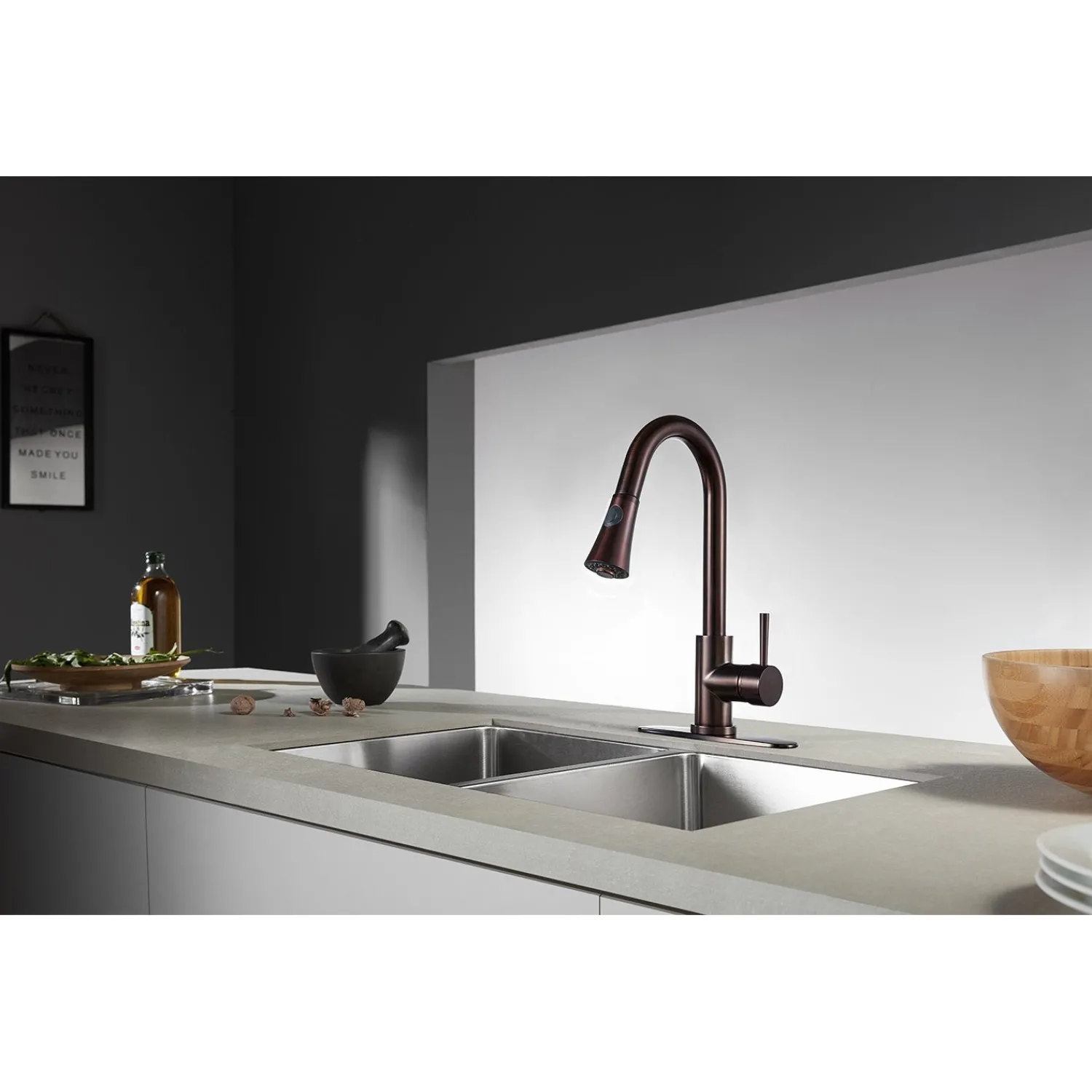 Online Gourmetier Concord Deck Mount Single-Handle Pull-Down Kitchen Faucet Single Hole